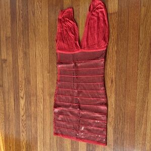 Elegant Red Sequin Dress